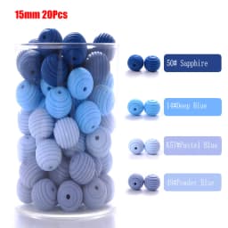 15mm 10Pcs/Lot Silicone Beads Baby Teething Beehive Round Food Grade Beads for DIY Threaded Silicone Beads Baby Teethers