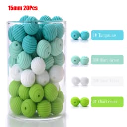 15mm 10Pcs/Lot Silicone Beads Baby Teething Beehive Round Food Grade Beads for DIY Threaded Silicone Beads Baby Teethers