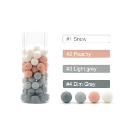 LOFCA 15mm 20pcs/Lot Silicone Beads Loose Baby Fashion Teething Beads Baby Teether Safe Food Grade Nursing Chewing Diy Toy