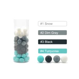 LOFCA 15mm 20pcs/Lot Silicone Beads Loose Baby Fashion Teething Beads Baby Teether Safe Food Grade Nursing Chewing Diy Toy