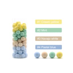 LOFCA 15mm 20pcs/Lot Silicone Beads Loose Baby Fashion Teething Beads Baby Teether Safe Food Grade Nursing Chewing Diy Toy