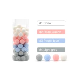 LOFCA 15mm 20pcs/Lot Silicone Beads Loose Baby Fashion Teething Beads Baby Teether Safe Food Grade Nursing Chewing Diy Toy