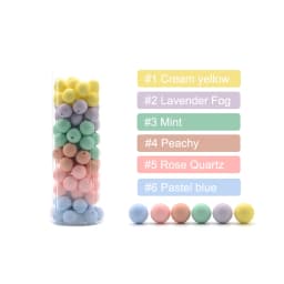LOFCA 15mm 20pcs/Lot Silicone Beads Loose Baby Fashion Teething Beads Baby Teether Safe Food Grade Nursing Chewing Diy Toy