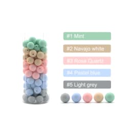 LOFCA 15mm 20pcs/Lot Silicone Beads Loose Baby Fashion Teething Beads Baby Teether Safe Food Grade Nursing Chewing Diy Toy