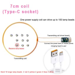 Wireless Power Supply Led Module Induction LED Light Power Supply Battery-free Module Suitable for Gundam Model Plus Light