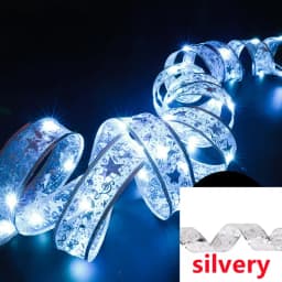 2026 LED Ribbon Decoration Lights 10m Christmas Tree Decoration Ornaments Lace Bows String Lights Navidad Home Decors New Year