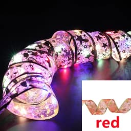 2026 LED Ribbon Decoration Lights 10m Christmas Tree Decoration Ornaments Lace Bows String Lights Navidad Home Decors New Year