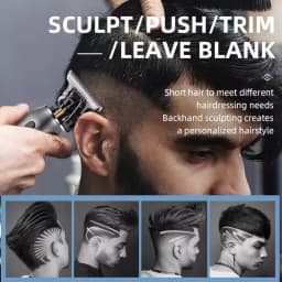 USB charging Zero-cut Blade Cordless Hair Trimmer Kemei KM-1757 Hair Clipper Hollow head Barber Hair Cut Machine