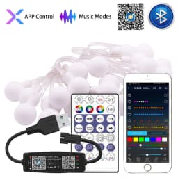 WS2812B Dream Color RGB LED Round Ball String Lights Christmas Party Birthday Decoration Addressable Individually IP67 DC5V