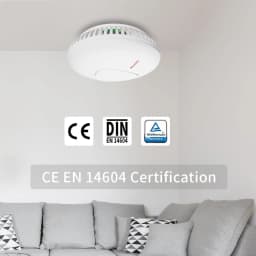 10-Year Battery Life Smoke Detector Fire Alarm Smart Home Security Protection Sensor 85db High Decibel With EN14604 Certified
