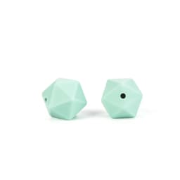 Cute-Idea 20pcs 14mm silicone icosahedron beads teether food grade chewable DIY handmade jewelry necklace bracelet baby teething