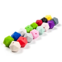 Cute-Idea 20pcs 14mm silicone icosahedron beads teether food grade chewable DIY handmade jewelry necklace bracelet baby teething