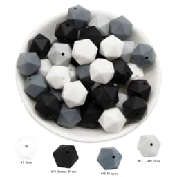 Cute-Idea 20pcs 14mm silicone icosahedron beads teether food grade chewable DIY handmade jewelry necklace bracelet baby teething