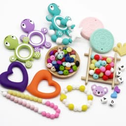 Cute-Idea 20pcs 14mm silicone icosahedron beads teether food grade chewable DIY handmade jewelry necklace bracelet baby teething