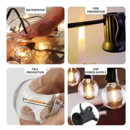 100/50/25ft Outdoor Garland Lights 220V G40 Plastic Bulb LED Tent Fairy Patio String Light Wedding Garden Party Decoration