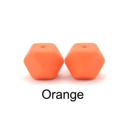 LOFCA 50pcs 14mm Mini Hexagon silicone beads Baby Teether BPA Free DIY Necklace Pacifier Chain Baby Teething Care Infant