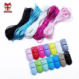 BOBO.BOX Silicone Teethers Beads Eco-friendly BPA Free Baby Teething Letter Beads Pacifier Chain Clip DIY Necklace Rattail Cord