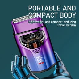 KEMEI KM-T400 Dual Foil 9000RPM 5W Magnetic Levitation Motor LCD Display 1400mAh Men's Electric Shaver Professional Shaver