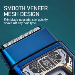 KEMEI KM-T400 Dual Foil 9000RPM 5W Magnetic Levitation Motor LCD Display 1400mAh Men's Electric Shaver Professional Shaver