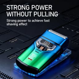 KEMEI KM-T400 Dual Foil 9000RPM 5W Magnetic Levitation Motor LCD Display 1400mAh Men's Electric Shaver Professional Shaver