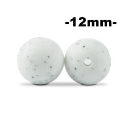 LOFCA 12mm 100pcs Silicone Beads Round Teether Baby Nursing Necklace Pacifier Clip Oral Care BPA Free Food Grade Colorful