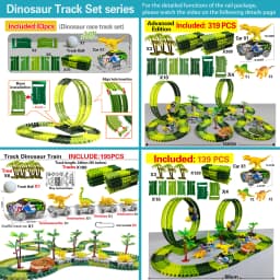 Magic Climbing Electric Dinosaur Car Track Railway Toy Car Set Bend Flexible Race Track Flash Light Car High Quality Toy For Kid