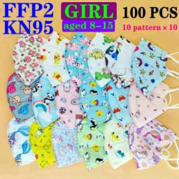 FFP2 CE Mask KN95 Child Childrren 5 Layer Face Mask Kid 3-8 8-15 Years Old Cartoons Masque Filter Respirator Mascarilla