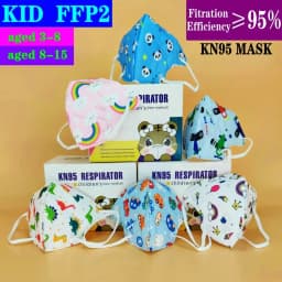 FFP2 CE Mask KN95 Child Childrren 5 Layer Face Mask Kid 3-8 8-15 Years Old Cartoons Masque Filter Respirator Mascarilla