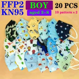 FFP2 CE Mask KN95 Child Childrren 5 Layer Face Mask Kid 3-8 8-15 Years Old Cartoons Masque Filter Respirator Mascarilla
