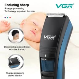 Original VGR Adjustable Beard Hair Trimmer For Men Cordless Stubble Hair Clipper Electric Lithium Haircut Machine Rechargeable