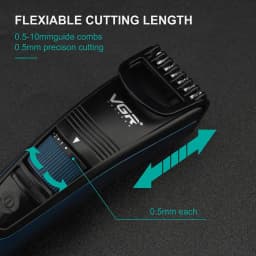 Original VGR Adjustable Beard Hair Trimmer For Men Cordless Stubble Hair Clipper Electric Lithium Haircut Machine Rechargeable
