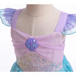 Mermaid Costume Summer Ariel Princess Dress Girls Birthday Part Dress Kids Blue Fluff Sleeve Ball Gown Girls outfit clothes