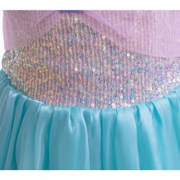 Mermaid Costume Summer Ariel Princess Dress Girls Birthday Part Dress Kids Blue Fluff Sleeve Ball Gown Girls outfit clothes