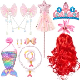 Mermaid Costume Summer Ariel Princess Dress Girls Birthday Part Dress Kids Blue Fluff Sleeve Ball Gown Girls outfit clothes