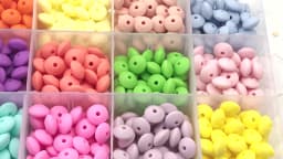 Cute-Idea 20Pcs Silicone Lentil Beads 12MM Baby Abacus Teething Beads BPA Free Newborn Baby Rodent Pacifier Chain Toy Baby goods