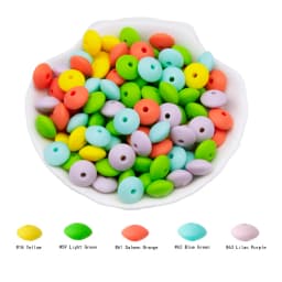 Cute-Idea 20Pcs Silicone Lentil Beads 12MM Baby Abacus Teething Beads BPA Free Newborn Baby Rodent Pacifier Chain Toy Baby goods