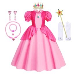 Peach Costume Girl Rosalina Dress Daisy Cosplay Children Birthday Carnival Fancy Party Dresses for Girls