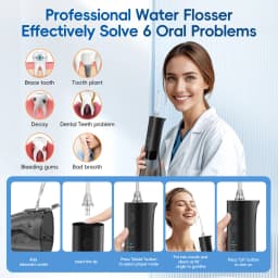 F29 Portable Oral Water Flosser USB Rechargeable Oral Water Jet Waterproof Pick Flosser 300ML Water Tank