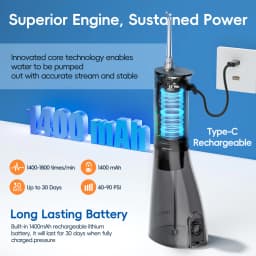 F29 Portable Oral Water Flosser USB Rechargeable Oral Water Jet Waterproof Pick Flosser 300ML Water Tank