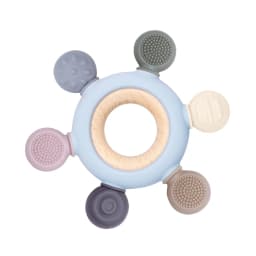 Color Kids 1PC Silicone Teether Toy newborn Rudder Shape Wooden Teether Ring Baby Toys BPA Free Molar Stick Baby Accessories