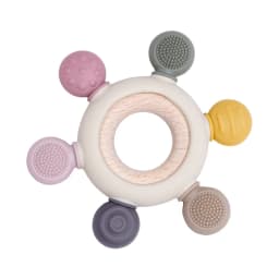 Color Kids 1PC Silicone Teether Toy newborn Rudder Shape Wooden Teether Ring Baby Toys BPA Free Molar Stick Baby Accessories