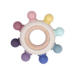 Color Kids 1PC Silicone Teether Toy newborn Rudder Shape Wooden Teether Ring Baby Toys BPA Free Molar Stick Baby Accessories