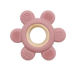Color Kids 1PC Silicone Teether Toy newborn Rudder Shape Wooden Teether Ring Baby Toys BPA Free Molar Stick Baby Accessories