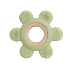 Color Kids 1PC Silicone Teether Toy newborn Rudder Shape Wooden Teether Ring Baby Toys BPA Free Molar Stick Baby Accessories