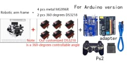 6 DOF Robotics Kit Educational Robot Manipulator Metal Alloy Arduino Arm Servo MG996 for Arduino Robot DIY Kit Programmable Kit