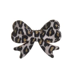 5Pcs Leopard Print Bows Silicone Beads 22x28mm Baby Teething Teether Beads DIY Baby Pacifier Chain Bracelet Care Chew Toys Gifts
