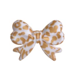 5Pcs Leopard Print Bows Silicone Beads 22x28mm Baby Teething Teether Beads DIY Baby Pacifier Chain Bracelet Care Chew Toys Gifts