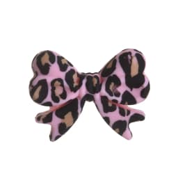 5Pcs Leopard Print Bows Silicone Beads 22x28mm Baby Teething Teether Beads DIY Baby Pacifier Chain Bracelet Care Chew Toys Gifts