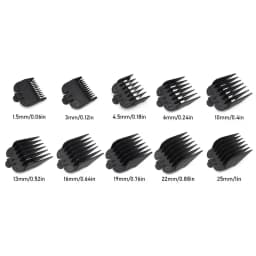 10pcs Universal Guards Hair Cutting Combs for Professional Hair Trimmer Machine Barber Accessories Trimmer Limit Combs 1.5-25mm