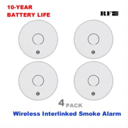 Wireless Interlinked Smoke Alarm 10 Years Battery Interconnected Smoke Detector with LED Indicator & Silence Button VS02F